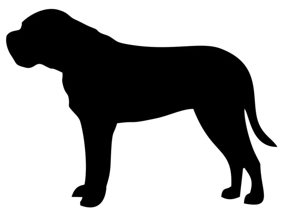 Bullmastif car van vinyl sticker, silhouette window decal, personalised  