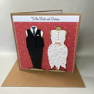 To the Bride and Groom Wedding Day Fabric Card