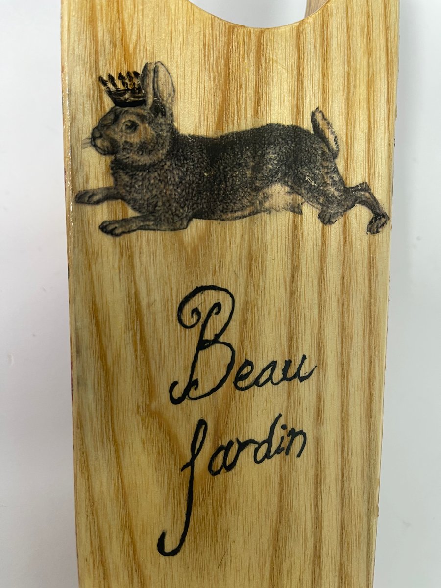 Boot pull , boot jack welly boot pull rabbit beautiful garden hand made