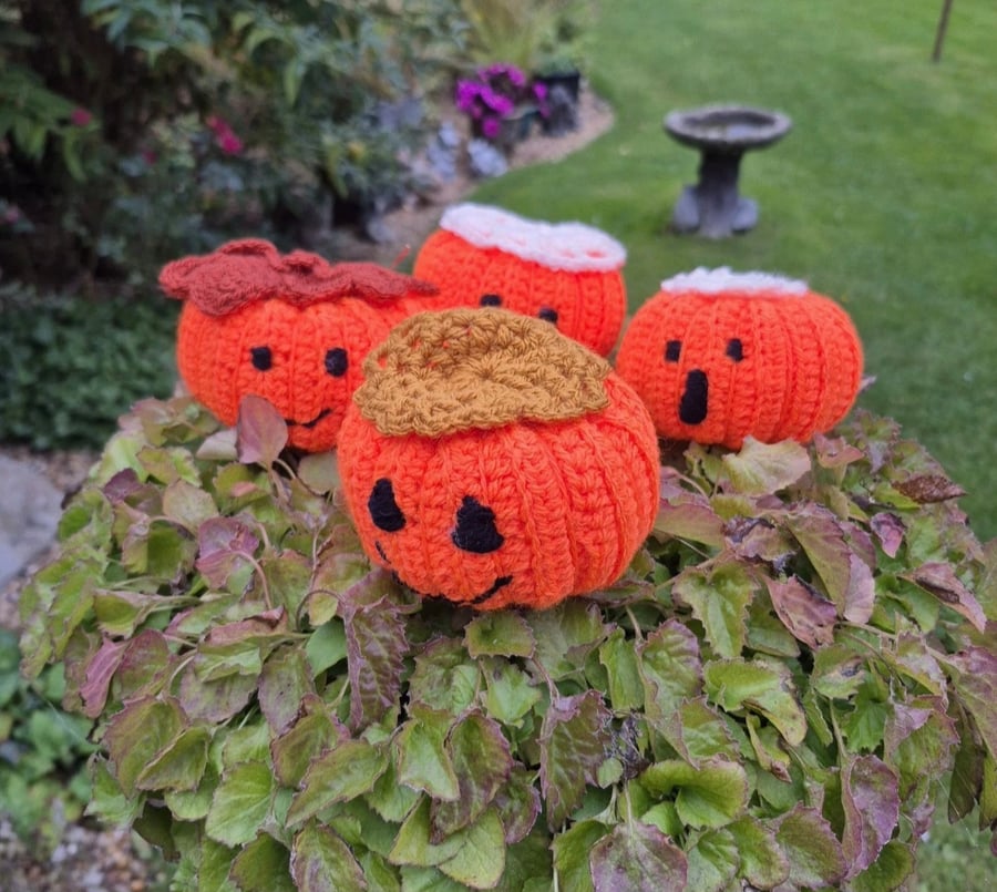 Handmade Crochet Pumpkins. 