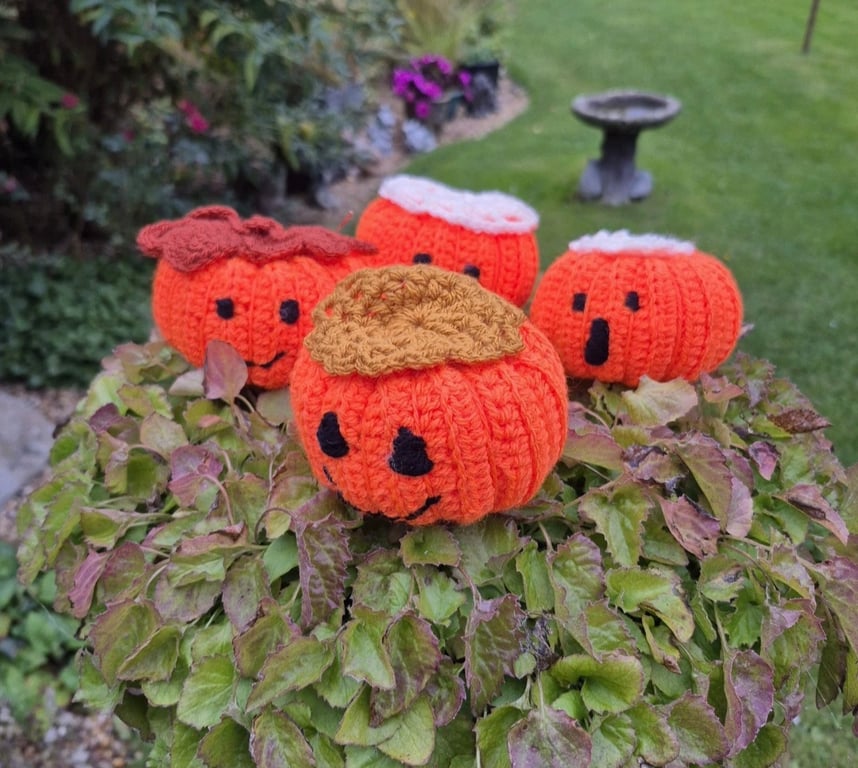 Handmade Crochet Pumpkins. 