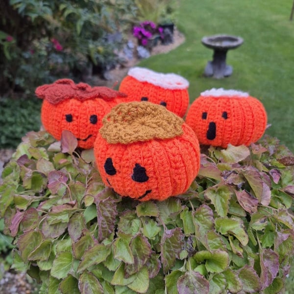 Handmade Crochet Pumpkins. 