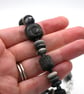 black lampwork glass beaded necklace with jasper - Image 6
