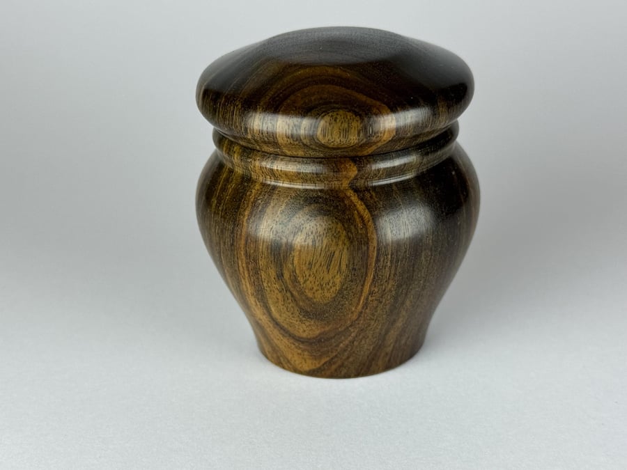 Lignum Vitae Keepsake or Tooth Fairy Box, Wooden Trinket Box No. 682