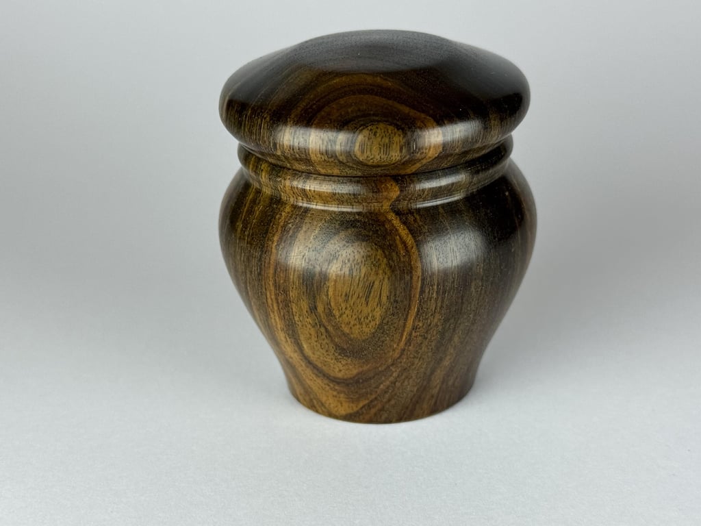 Lignum Vitae Keepsake or Tooth Fairy Box, Wooden Trinket Box No. 682