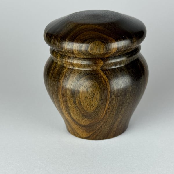 Lignum Vitae Keepsake or Tooth Fairy Box, Wooden Trinket Box No. 682