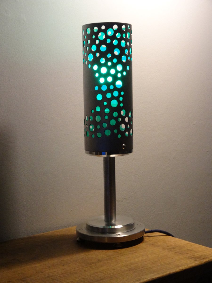 Unique aluminium desk or table lamp colour changing bulb.