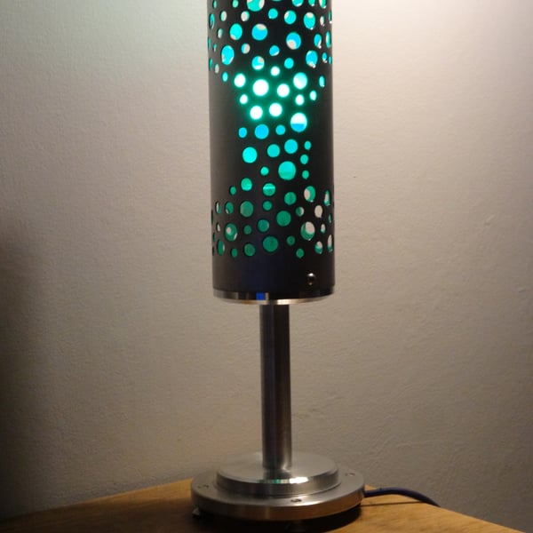 Unique aluminium desk or table lamp colour changing bulb.