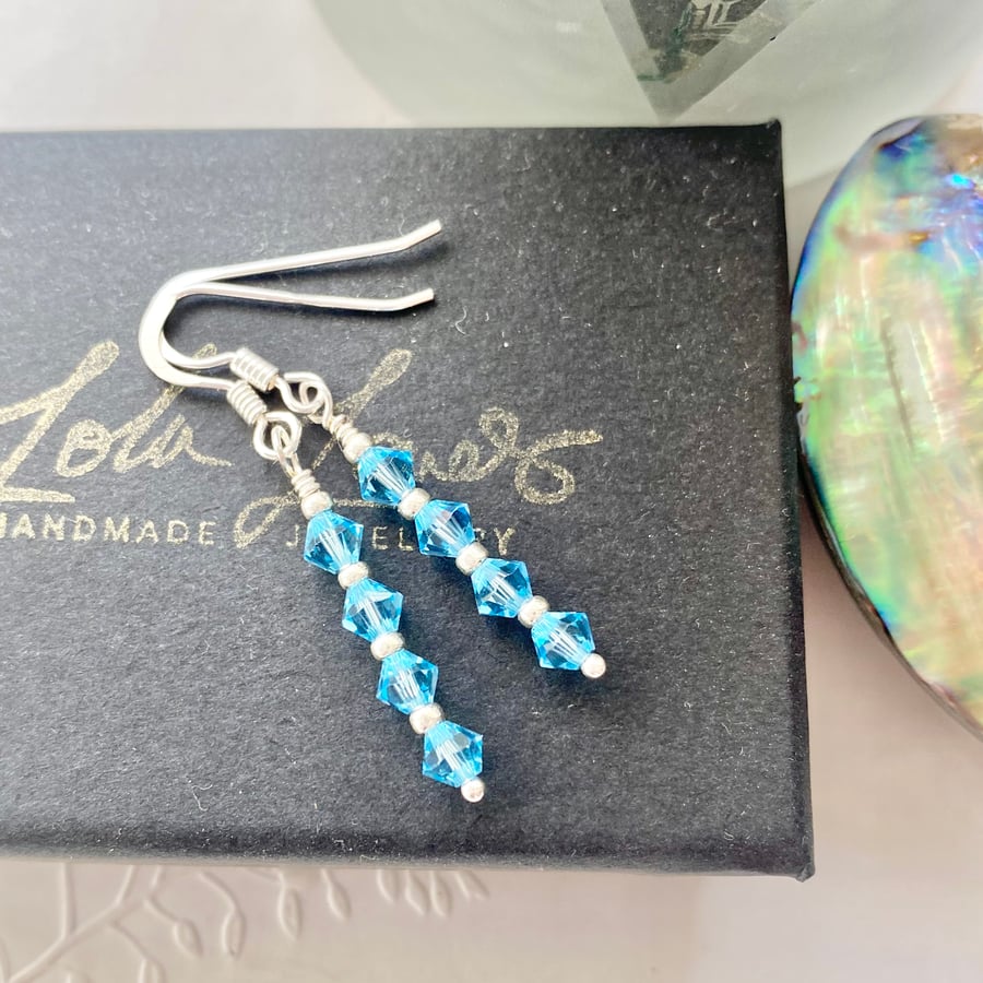 Sterling silver Austrian Crystal drop earrings