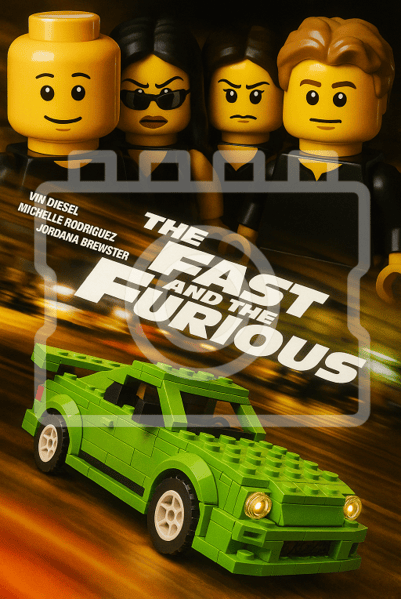 THE FAST AND THE FURIOUS - LEGO-Inspired A4 Print - Ready to Frame