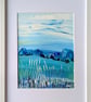 'Blue Vista' Vividly Coloured Original A4 Framed Painting - Image 2