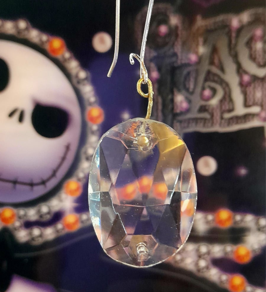 Vintage Chandelier single oval crystal