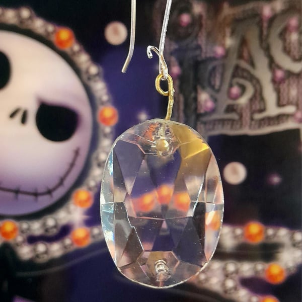 Vintage Chandelier single oval crystal