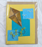 Flower Handmade Greetings Card from Stitched Recycled Plastic A6 - Image 5