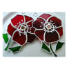 Poppy Suncatcher Stained Glass Handmade Red Flower 038 