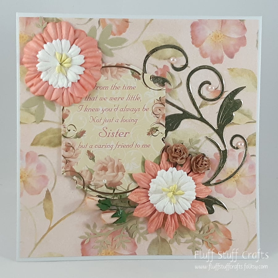 Handmade sister greetings card 