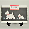 hand crafted scottie dog greetings card ( ref F 339)