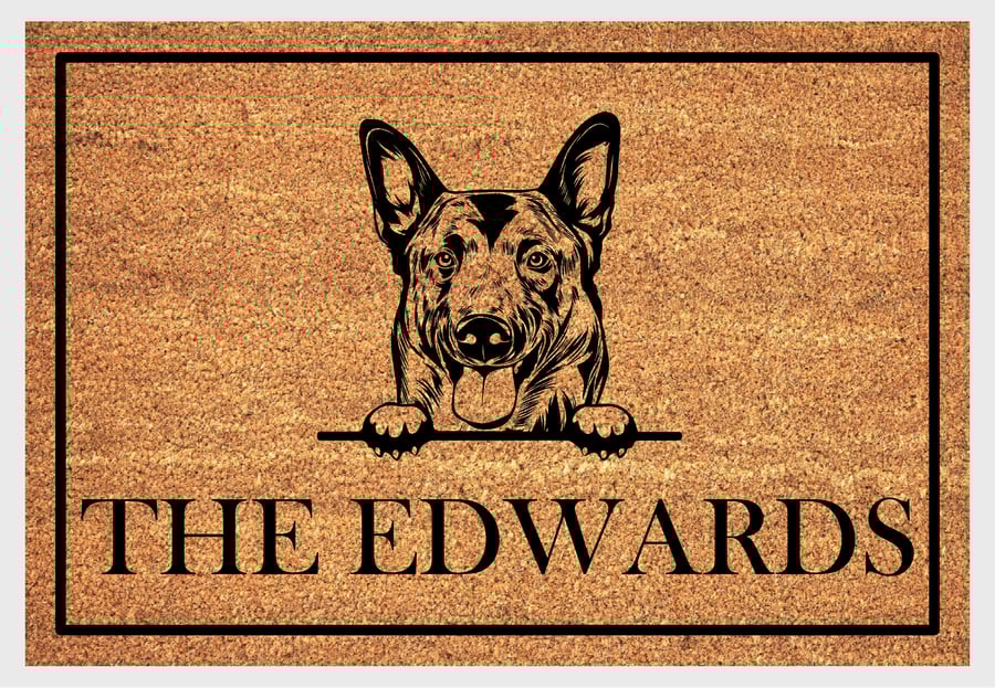 Belgian Malinois Door Mat - Personalised Belgian Malinois Welcome Mat - 3 Sizes