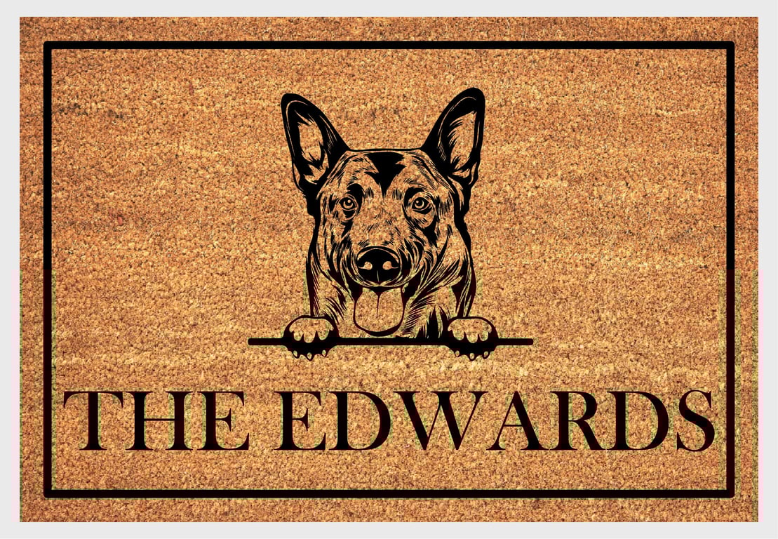 Belgian Malinois Door Mat - Personalised Belgian Malinois Welcome Mat - 3 Sizes