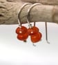 Carnelian & Silver Earrings in a Simple Hook Style - Image 9