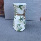 White and Green Floral Vase Glass Vase Magnolia Flowers Gift for Home 