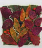 Autumn hedgerow picture, Hand felted leaf, leaves and berries framed art, - Image 2