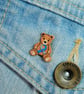 Diabetes Awareness Bear Pin, Handmade Tiny Teddy Support Badge - Image 3