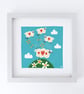Up In The Clouds sheep illustration, original Giclee print