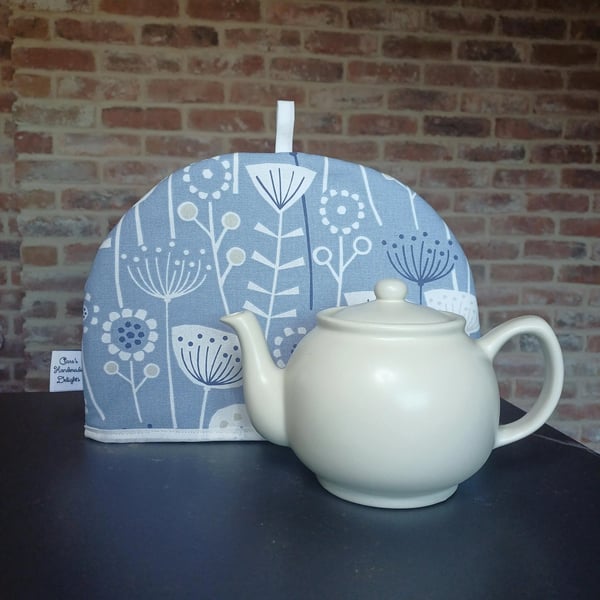 Tea Cosy in Bergen Blue coloured Fabric