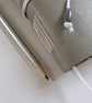 Grey Leather Journal or Notebook, lined with marble paper, A6, gift for him - Image 4