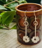 Handmade Solid Silver Flower Drop Earrings - Summer Seconds - Image 5