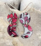 Upcycled biscuit tin moon earrings