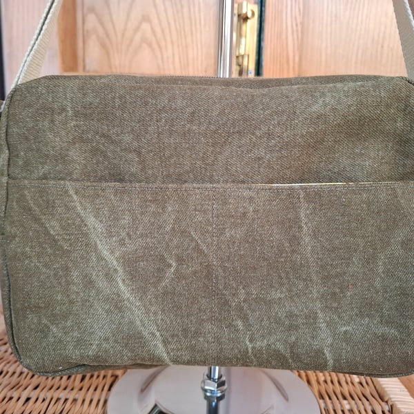 Olive denim bag
