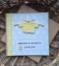 Duck Egg Blue New Baby Card with Small Knitted Jumper Size 5" x 5" - Image 7