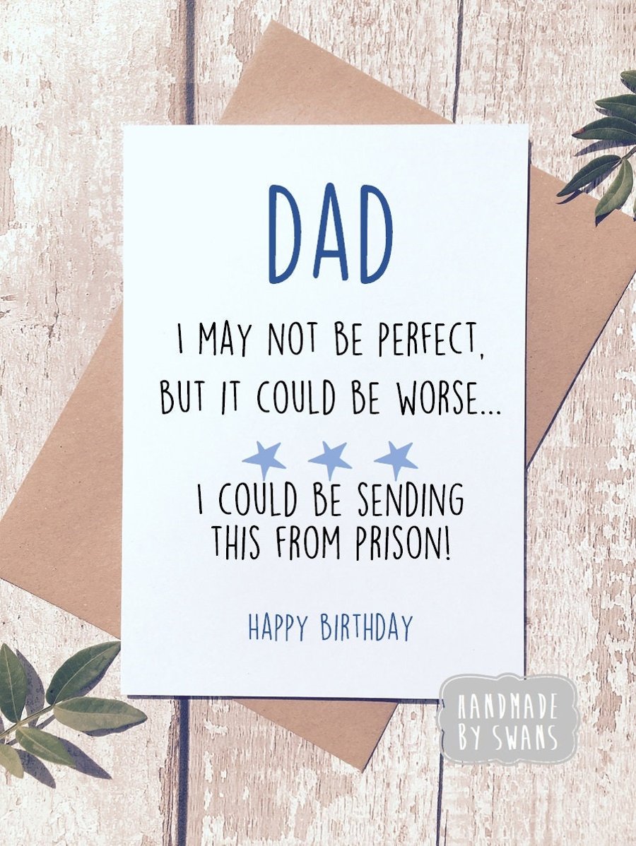 Funny birthday card for dad, dad birthday card, funny card, card for him, card f