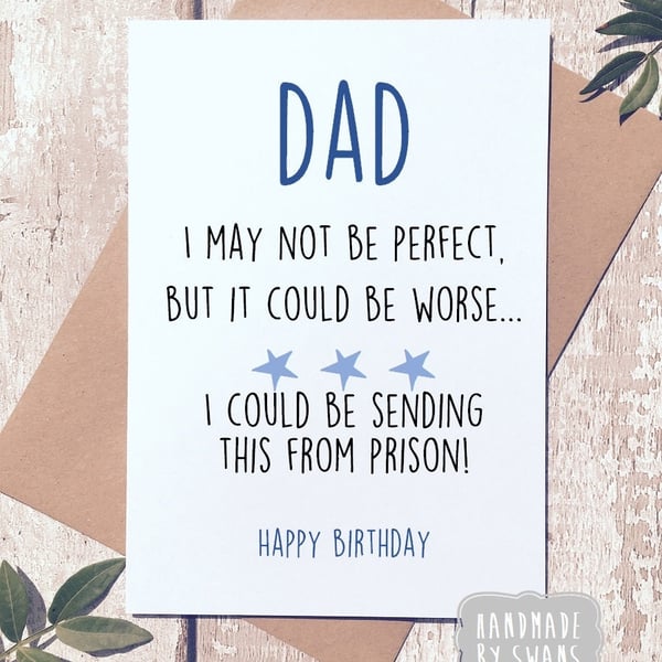 Funny birthday card for dad, dad birthday card, funny card, card for him, card f