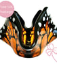 Red Admiral Fused Glass Butterfly Handkerchief Candle Holder - Image 1