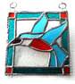 Sold 261016 t Kingfisher Framed Stained Glass Suncatcher Tile  - Image 3