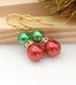 Pearl Earrings - Christmas Bauble Inspired Pearl Earrings - Festive Jewellery 