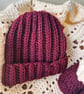 Baby Ribbed cuff beanie and ribbed cuff booties set  - Image 6