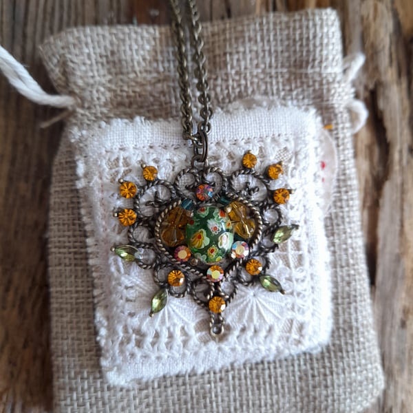 Vintage Textile Mix Necklace