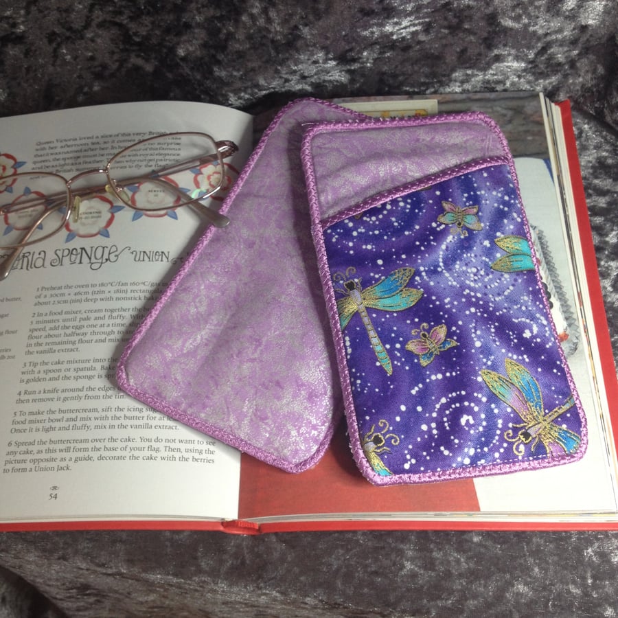 Dragonfly Purple glasses case B3