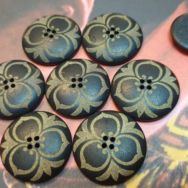 18mm, 22.5mm & 28mm Italian Laser detailing Polyester designer Buttons