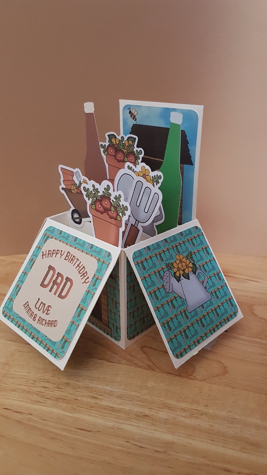 Gardening Birthday Box Card - can be personalised
