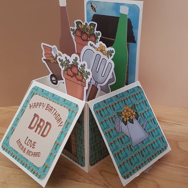 Gardening Birthday Box Card - can be personalised