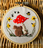 Mouse and toadie embroidered hoop - Image 1