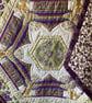 Summer Palace kaleidoscopic quilted table topper plum purple gold - Image 4