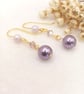 Pearl Earrings - Amethyst & Rose Crystal Pearl Earrings - Special Occasion 