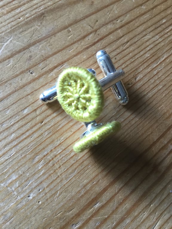 Dorset Button Cufflinks, Mustard