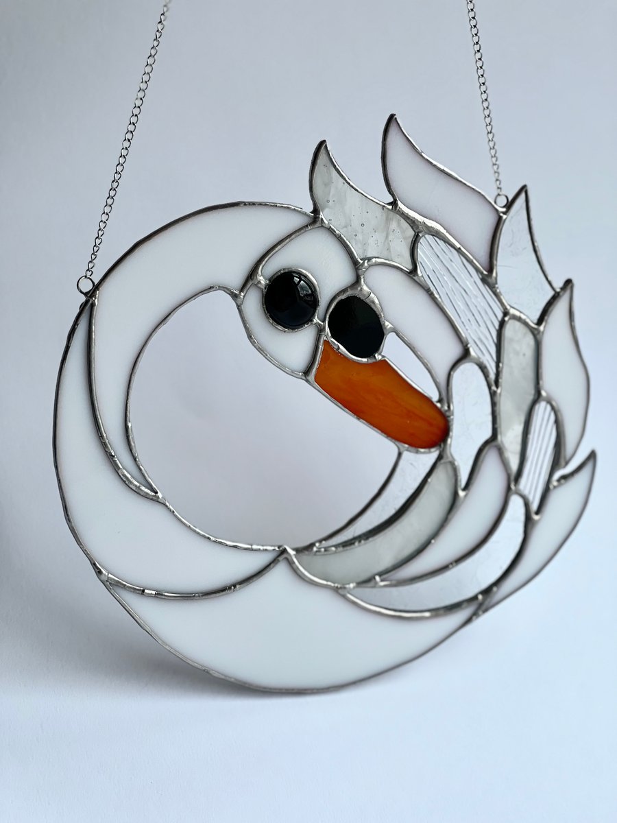 Stained Glass Swan - gift for bird lovers